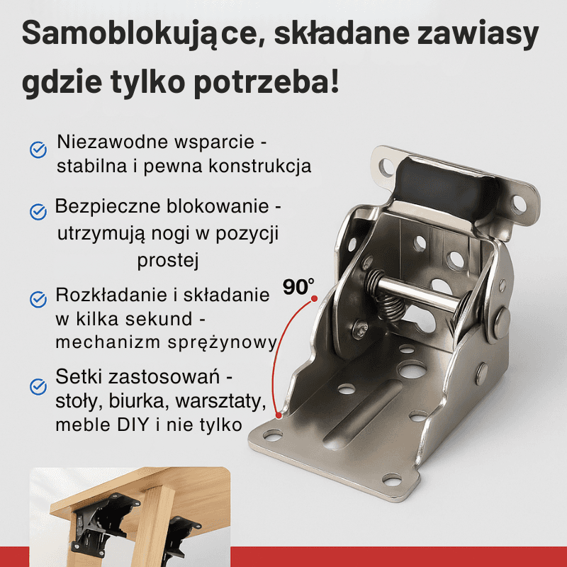 Zawiasy, które same się blokują – Twój stół nigdy nie był tak praktyczny